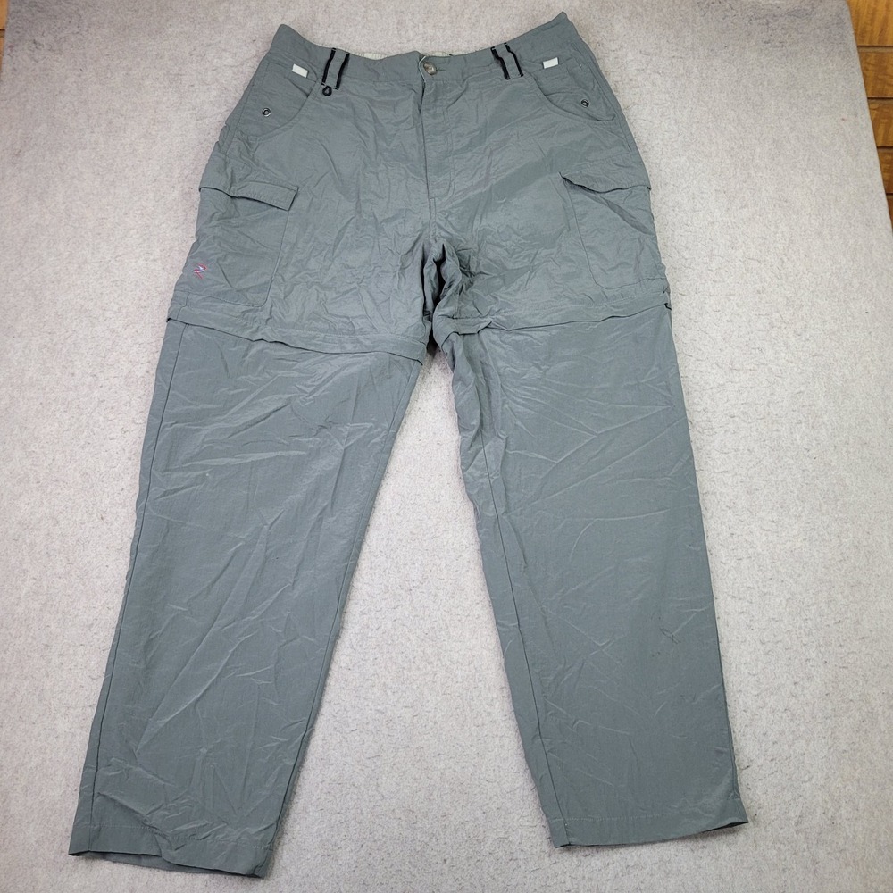 Redington Pants Mens L/32 Large Nylon Convertible Green Fishing Outdoor Camping